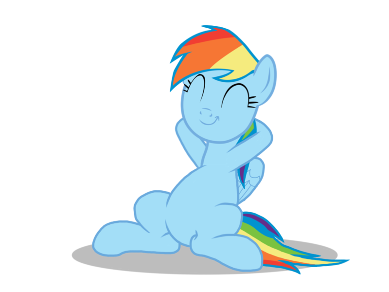 Size: 1024x768 | Tagged: safe, artist:lachlandingoarchive, derpibooru import, rainbow dash, belly, cute, dashabetes, eyes closed, hooves behind head, relaxing, simple background, smiling, solo, transparent background, vector