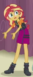 Size: 230x536 | Tagged: safe, derpibooru import, screencap, sunset shimmer, equestria girls, equestria girls series, rarity investigates: the case of the bedazzled boot, cropped, geode of empathy, solo