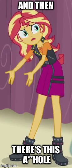 Size: 230x536 | Tagged: safe, derpibooru import, edit, edited screencap, screencap, sunset shimmer, equestria girls, equestria girls series, rarity investigates: the case of the bedazzled boot, cropped, image macro, meme