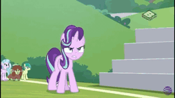 Size: 1000x562 | Tagged: dead source, safe, derpibooru import, edit, edited screencap, screencap, auburn vision, berry blend, berry bliss, citrine spark, discord, fire quacker, huckleberry, sandbar, silverstream, starlight glimmer, yona, classical hippogriff, draconequus, earth pony, hippogriff, pegasus, pony, unicorn, yak, a matter of principals, animated, attempted murder, background pony, buckball field, female, friendship student, gif, hadouken, magic blast, male, mare, overpowered, shoryuken, stallion, street fighter, student six, teenager, text, text edit, youtube, youtube link