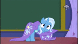 Size: 1920x1080 | Tagged: safe, derpibooru import, edit, edited screencap, screencap, discord, gallus, ocellus, silverstream, smolder, trixie, yona, pony, ursa major, a matter of principals, no second prances, angry, animated, boomerang (tv channel), cape, classroom, clothes, dreamworks face, hat, nose in the air, smiling, sound, trixie's cape, trixie's hat, webm, yelling