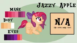 Size: 1189x674 | Tagged: safe, artist:ipandacakes, derpibooru import, oc, oc:jazzy apple, earth pony, pony, bow, female, filly, hair bow, offspring, parent:apple bloom, parent:tender taps, parents:tenderbloom