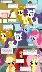 Size: 1280x2168 | Tagged: safe, artist:hakunohamikage, derpibooru import, adagio dazzle, applejack, fluttershy, pinkie pie, rainbow dash, rarity, ponified, pony, ask-princesssparkle, ask, golden oaks library, tumblr