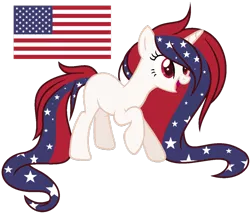 Size: 1024x876 | Tagged: safe, artist:cosmicwitchadopts, derpibooru import, ponified, pony, unicorn, female, mare, nation ponies, simple background, solo, transparent background, united states