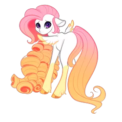 Size: 2000x2000 | Tagged: safe, artist:itsmalicious, derpibooru import, oc, unofficial characters only, pegasus, pony, blank flank, colored wings, colored wingtips, curly hair, femboy, floppy ears, long mane, male, offspring, parent:bulk biceps, parent:fluttershy, parents:flutterbulk, simple background, solo, stallion, transparent background