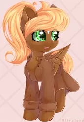 Size: 894x1300 | Tagged: safe, artist:mitralexa, derpibooru import, oc, oc:threnody, unofficial characters only, pegasus, pony, fallout equestria, fallout equestria: speak, clothes, fanfic art, female, mare, smiling, solo