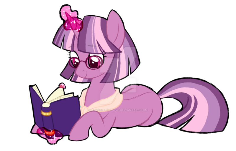 Size: 1024x657 | Tagged: safe, artist:azure-art-wave, derpibooru import, oc, pony, unicorn, book, female, magic, magical lesbian spawn, mare, offspring, parent:cheerilee, parent:twilight sparkle, parents:cheerilight, prone, simple background, solo, transparent background