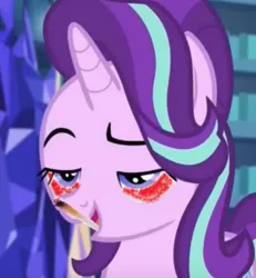 Size: 903x976 | Tagged: safe, derpibooru import, edit, edited screencap, screencap, starlight glimmer, unicorn, equestria girls, mirror magic, spoiler:eqg specials, 1000 hours in ms paint, cropped, drugs, high, joint, marijuana, out of context, red eyes, smoke weed erryday, solo