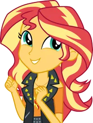 Size: 3000x3922 | Tagged: safe, artist:cloudyglow, derpibooru import, sunset shimmer, a fine line, equestria girls, equestria girls series, .ai available, cute, female, geode of empathy, looking at you, magical geodes, shimmerbetes, simple background, smiling, solo, transparent background, vector