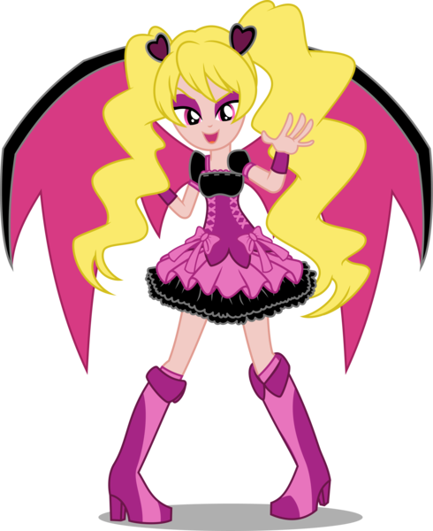 Size: 4550x5571 | Tagged: safe, artist:ambassad0r, derpibooru import, oc, oc:princess dark matter, equestria girls, absurd resolution, clothes, commission, cure peach, dress, fresh precure, open mouth, simple background, solo, transparent background, vector, wings