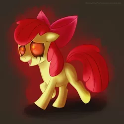 Size: 700x700 | Tagged: grimdark, artist:discordthetrollest, derpibooru import, apple bloom, earth pony, pony, zombie, story of the blanks, 2012, adoracreepy, bad end, blanked apple bloom, blood, creepy, cute, female, filly, open mouth