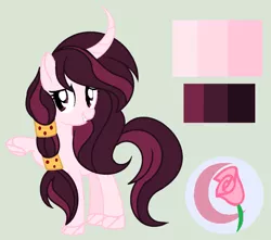 Size: 1384x1224 | Tagged: safe, artist:rose-moonlightowo, derpibooru import, oc, oc:obsidia, alicorn, pony, curved horn, female, impossibly large horn, mare, reference sheet, simple background, solo