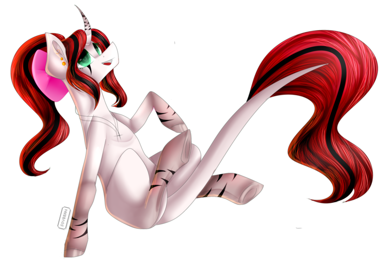 Size: 2668x1849 | Tagged: safe, artist:acrylic-heart, artist:sovbean, derpibooru import, oc, oc:acrylic heart, pony, unicorn, curved horn, female, leonine tail, mare, simple background, solo, transparent background