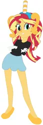 Size: 213x618 | Tagged: safe, artist:selenaede, artist:user15432, derpibooru import, sunset shimmer, human, equestria girls, barely eqg related, beauty mark, black shirt, blue skirt, clothes, crossover, cuphead, gloves, handles, hasbro, hasbro studios, legendary chalice, long sleeve shirt, long sleeves, ms. chalice, shirt, shoes, skirt, straw, studio mdhr, yellow nose