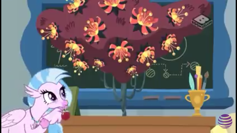 Size: 1280x720 | Tagged: a matter of principals, apple, derpibooru import, desk, dragonsneeze, food, safe, school of friendship, screencap, season 8, silverstream, trophy