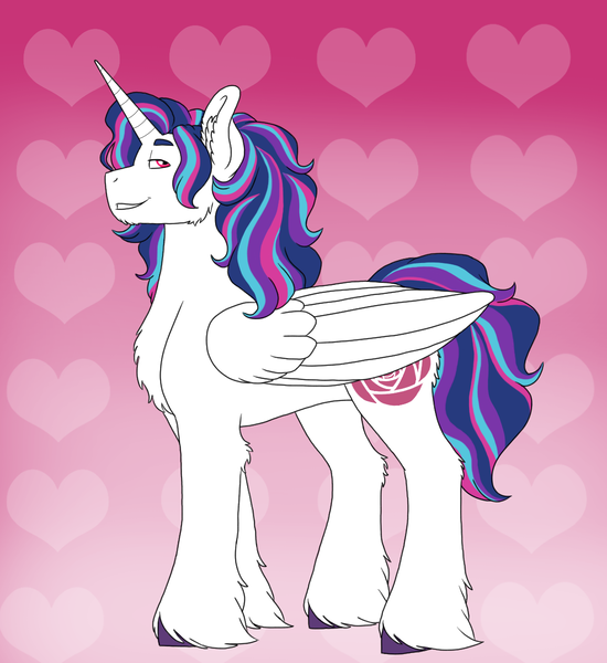 Size: 1100x1200 | Tagged: safe, artist:shortcake1284, derpibooru import, oc, oc:romeo, alicorn, pony, alicorn oc, male, offspring, parent:princess cadance, parent:shining armor, parents:shiningcadance, solo, stallion