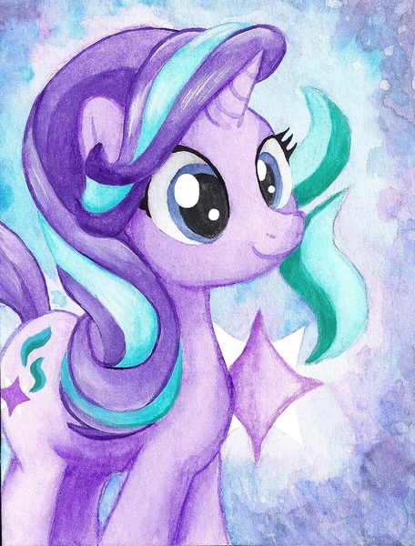 Size: 668x878 | Tagged: safe, artist:astevenamedwolf, derpibooru import, starlight glimmer, pony, unicorn, cute, female, glimmerbetes, mare, smiling, solo, traditional art