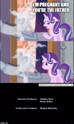 Size: 500x833 | Tagged: alternate ending, a matter of principals, comic, credits, credits screen, derpibooru import, discord, edit, edited screencap, editor:secrettitan, ghost, ghost discord, implied pregnancy, implied starcord, meme, safe, screencap, screencap comic, starlight glimmer