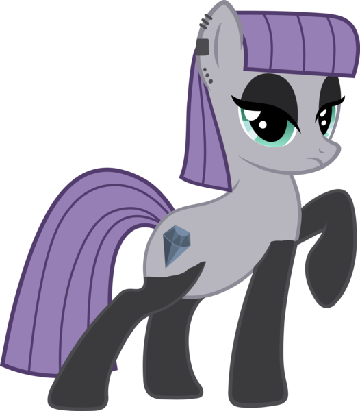 Size: 5262x6000 | Tagged: safe, artist:icey-wicey-1517, artist:slb94, derpibooru import, edit, maud pie, earth pony, pony, absurd resolution, bedroom eyes, clothes, ear piercing, earring, eyeshadow, female, goth, jewelry, makeup, mare, piercing, rarity pose, simple background, socks, solo, stockings, thigh highs, transparent background, wrong cutie mark