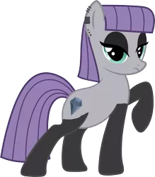 Size: 5262x6000 | Tagged: safe, artist:icey-wicey-1517, artist:slb94, derpibooru import, edit, maud pie, earth pony, pony, absurd resolution, bedroom eyes, clothes, ear piercing, earring, eyeshadow, female, goth, jewelry, makeup, mare, piercing, rarity pose, simple background, socks, solo, stockings, thigh highs, transparent background, wrong cutie mark