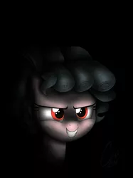 Size: 4304x5752 | Tagged: safe, artist:theravencriss, derpibooru import, cozy glow, pegasus, pony, marks for effort, 2spooky, absurd resolution, adorabolical, atg 2018, black background, cozy glow is best facemaker, cozy glow's true goal, cozybetes, crazy glow, cute, dark, evil grin, female, filly, foal, freckles, grin, newbie artist training grounds, op was right, pure concentrated unfiltered evil of the utmost potency, signature, simple background, smiling, solo, spoopy