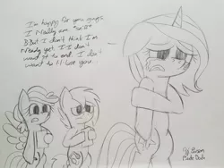 Size: 2016x1512 | Tagged: artist:toonboy92484, bronycon, bronycon 2018, bronycon mascots, crying, derpibooru import, oc, oc:blank canvas, oc:hoof beatz, oc:mane event, safe, traditional art, unofficial characters only