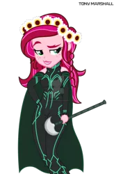 Size: 1280x1947 | Tagged: safe, artist:tonyxmarshall2, derpibooru import, gloriosa daisy, equestria girls, clothes, cosplay, costume, floral head wreath, flower, hela, hela odinsdottir, simple background, solo, thor ragnarok, transparent background, vector