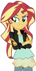 Size: 329x644 | Tagged: safe, artist:superbobiann, derpibooru import, editor:superbobiann, sunset shimmer, equestria girls, female, simple background, smiling, smirk, solo, transparent background