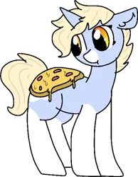 Size: 480x620 | Tagged: safe, artist:nootaz, derpibooru import, oc, oc:nootaz, unofficial characters only, pony, unicorn, female, food, looking back, mare, meat, pepperoni, pepperoni pizza, pizza, ponified animal photo, simple background, solo, transparent background