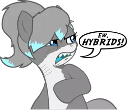 Size: 2697x2374 | Tagged: artist:needthistool, derpibooru import, ew gay, female, high res, hypocritical humor, irony, mare, meme, oc, oc:lacera viscera, original species, safe, shark pony, simple background, solo, transparent background, unofficial characters only, vector