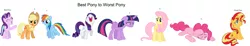 Size: 5600x1024 | Tagged: abuse, alicorn, applejack, background pony strikes again, background pony thinks people care about which characters they like, best pony, derpibooru import, downvote bait, flutterbuse, fluttershy, misspelling, op can't count, op has failed to start shit, op is wrong, pinkiebuse, pinkie pie, rainbow dash, rarity, sad, safe, shimmerbuse, simple background, starlight glimmer, sunsad shimmer, sunset shimmer, twilight sparkle, twilight sparkle (alicorn), twilybuse, white background, worst pony
