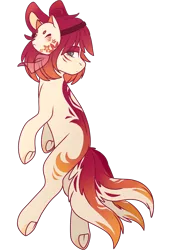 Size: 2048x3000 | Tagged: safe, artist:cinnamontee, derpibooru import, oc, oc:kitsune, original species, pony, female, high res, kitsune pony, mare, mask, multiple tails, simple background, solo, transparent background, underhoof