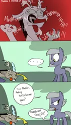 Size: 800x1414 | Tagged: safe, artist:emositecc, derpibooru import, discord, limestone pie, draconequus, earth pony, pony, a matter of principals, ..., comic, dialogue, female, implied marble pie, mare, offscreen character, speech bubble