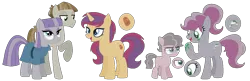 Size: 1402x452 | Tagged: safe, artist:joystick12, derpibooru import, maud pie, mudbriar, family, female, male, maudbriar, offspring, parent:maud pie, parent:mud briar, parents:maudbriar, shipping, simple background, straight, transparent background