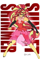 Size: 1377x2039 | Tagged: safe, artist:oberon826, derpibooru import, sunset shimmer, human, equestria girls, equestria girls series, clothes, female, kill la kill, ponied up, see-through skirt, solo, wip