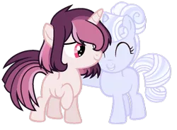 Size: 1024x751 | Tagged: safe, artist:amberclarity, derpibooru import, oc, oc:circe, oc:clarissa crystal, unofficial characters only, pony, unicorn, female, filly, simple background, transparent background