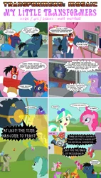 Size: 765x1350 | Tagged: safe, artist:blueshift, artist:transformers-mosaic, derpibooru import, angel bunny, apple bloom, derpy hooves, doctor whooves, pinkie pie, sweetie belle, time turner, oc, pegasus, pony, battle unicorn, beast machines, beast wars neo, comic, crossover, female, mach kick, mare, optimus prime, silverbolt, transformers, transformers mosaic, unicron