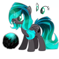 Size: 5819x5800 | Tagged: artist needed, safe, derpibooru import, oc, oc:crystal song, unofficial characters only, pegasus, pony, absurd resolution, adopted, black coat, eye clipping through hair, female, mare, reference sheet, simple background, smiling, teal eyes, teal hair, white background