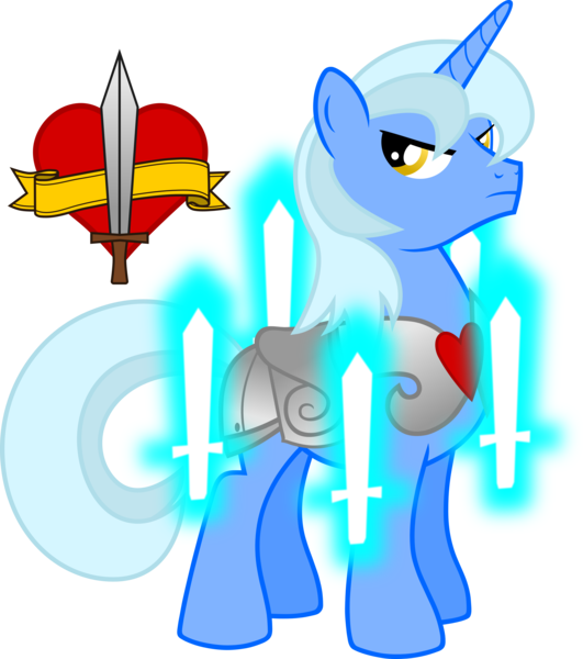 Size: 5000x5653 | Tagged: safe, artist:northernthestar, derpibooru import, oc, oc:valiant heart, pony, unicorn, absurd resolution, armor, magic, male, simple background, solo, stallion, sword, transparent background, weapon