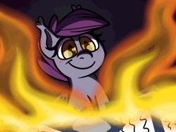 Size: 800x600 | Tagged: safe, artist:alittleofsomething, derpibooru import, oc, oc:night stitch, unofficial characters only, bat pony, pony, ask night stitch, animated, ask, bat pony oc, burning, fire, solo, some mares just want to watch the world burn, the fire in her eyes, tumblr