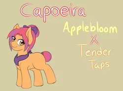 Size: 3050x2268 | Tagged: safe, artist:jolliapplegirl, derpibooru import, oc, oc:capoeira, earth pony, pony, bio, female, filly, next generation, offspring, parent:apple bloom, parent:tender taps, parents:tenderbloom, solo