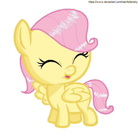 Size: 586x579 | Tagged: safe, artist:fiamango, artist:mainfluttershy, derpibooru import, fluttershy, pony, baby, baby pony, babyshy, base used, cute, foal, happy, ms paint, shyabetes, smiling