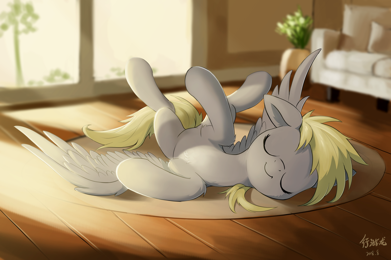 Size: 5314x3543 | Tagged: safe, artist:draconidsmxz, derpibooru import, derpy hooves, pegasus, pony, behaving like a cat, behaving like a dog, chest fluff, couch, cute, daaaaaaaaaaaw, derpabetes, eyes closed, female, floppy ears, happy, hnnng, image, mare, nap, nudity, on back, png, signature, sleeping, smiling, solo, spread legs, spread wings, spreading, sunbathing, sweet dreams fuel, weapons-grade cute, wings