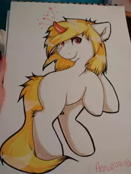 Size: 3120x4160 | Tagged: safe, artist:annuthecatgirl, derpibooru import, oc, oc:lucem diem, unofficial characters only, unicorn, commission, solo, traditional art