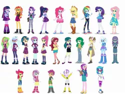 Size: 2216x1660 | Tagged: safe, artist:patricksiegler, derpibooru import, apple bloom, applejack, boulder (pet), diamond tiara, fluttershy, gloriosa daisy, indigo zap, juniper montage, lemon zest, maud pie, pinkie pie, princess cadance, rainbow dash, rarity, sci-twi, scootaloo, sour sweet, starlight glimmer, sugarcoat, sunny flare, sunset shimmer, sweetie belle, trixie, twilight sparkle, twilight sparkle (alicorn), vignette valencia, vinyl scratch, wallflower blush, alicorn, equestria girls, equestria girls series, forgotten friendship, friendship games, legend of everfree, mirror magic, rainbow rocks, rollercoaster of friendship, spoiler:eqg specials, applejack's hat, arms in the air, bag, barrette, baubles, beanie, belt, blazer, boots, bow, bracelet, broach, cargo shorts, clipboard, clothes, compression shorts, converse, cowboy boots, cowboy hat, crossed arms, crystal prep academy uniform, cutie mark crusaders, cutie mark on clothes, dean cadance, denim, denim shorts, denim skirt, dress, ear piercing, earring, eqg promo pose set, eyes closed, eyeshadow, female, fingerless gloves, flower, freckles, geode of empathy, geode of fauna, geode of shielding, geode of sugar bombs, geode of super speed, geode of super strength, geode of telekinesis, glasses, gloves, goggles, hair bow, hair tie, hairband, hairclip, hairpin, hand on arm, hand on chest, hand on waist, hands on waist, hat, headband, headphones, high heel boots, high res, hoodie, humane eight, humane five, humane nine, humane seven, humane six, jacket, jeans, jewelry, leather jacket, leg warmers, leggings, lipstick, looking at you, looking down, looking up, magical geodes, makeup, messy hair, miniskirt, necklace, necktie, nervous, open mouth, pants, pencil skirt, pendant, piercing, pigtails, plaid skirt, platform shoes, ponytail, poofy shoulders, pose, ripped pants, rolled up sleeves, sandals, school uniform, shadow six, shirt, shoes, shorts, shoulder bag, simple background, skirt, smiling, socks, standing, stetson, studded belt, sunglasses, sweatband, sweater, tanktop, tights, turtleneck, twintails, uniform, vest, wall of tags, watch, white background, wristband, wristwatch