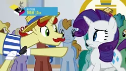 Size: 1024x576 | Tagged: safe, derpibooru import, screencap, fast break, final countdown, flam, opulence, rarity, spring melody, sprinkle medley, sweet buzz, pony, friendship university, background pony, boomerang (tv channel), las pegasus resident