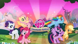 Size: 640x360 | Tagged: safe, artist:ellaineplayz, derpibooru import, applejack, fluttershy, pinkie pie, rainbow dash, rarity, twilight sparkle, twilight sparkle (alicorn), alicorn, earth pony, pegasus, pony, unicorn, female, harmony quest, mane six, mare, my little pony: harmony quest