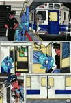 Size: 2079x2985 | Tagged: artist:newyorkx3, comic, comic:young days, derpibooru import, human, manehattan, metro, oc, oc:mikey, oc:tommy, princess luna, s1 luna, safe, subway, traditional art