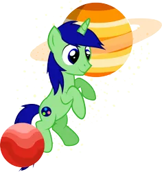 Size: 1509x1601 | Tagged: safe, artist:electrochoc, derpibooru import, oc, oc:kosmos, unofficial characters only, unicorn, macro, male, planet, pony bigger than a planet, simple background, solo, transparent background, vector