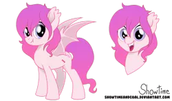 Size: 1024x601 | Tagged: safe, artist:showtimeandcoal, derpibooru import, oc, oc:luscious desire, unofficial characters only, bat pony, pony, bust, commission, digital art, female, head shot, mare, movie accurate, reference, reference sheet, simple background, solo, style, transparent background, vector, ych result